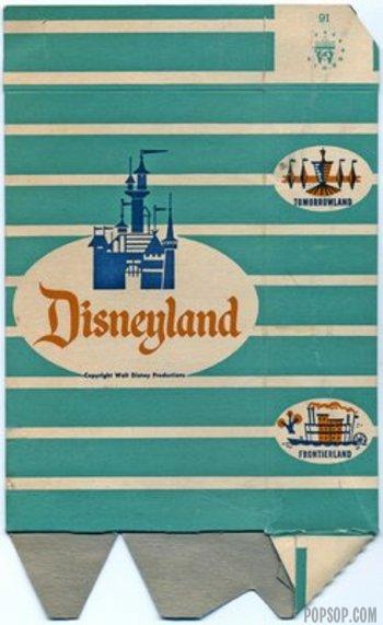 Disneyland popcorn box, 1957