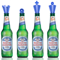 Beer Bench made of Nastro Azzurro bottles Beer Bench made of Nastro Azzurro bottles